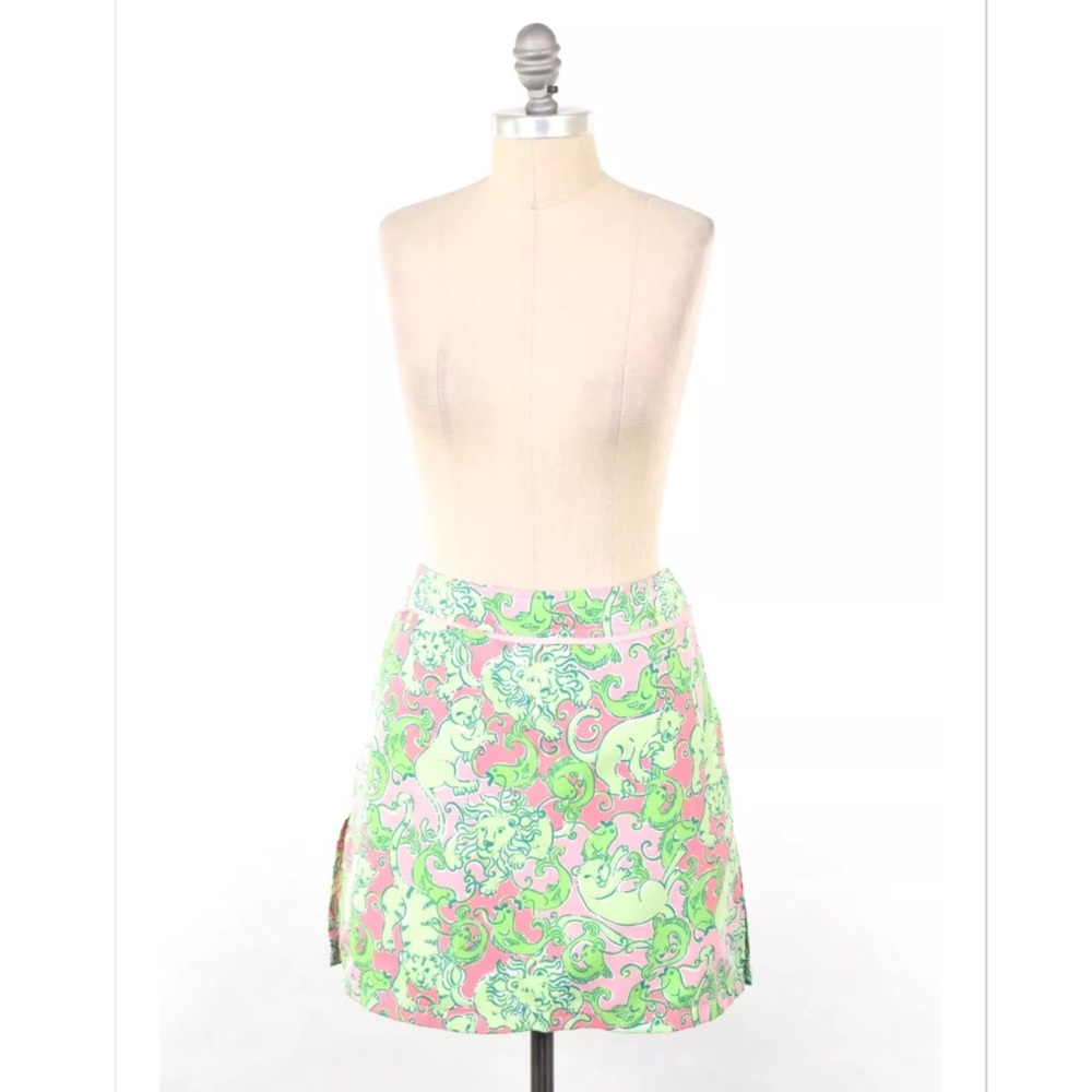 Lilly Pulitzer pink + green sporty skort